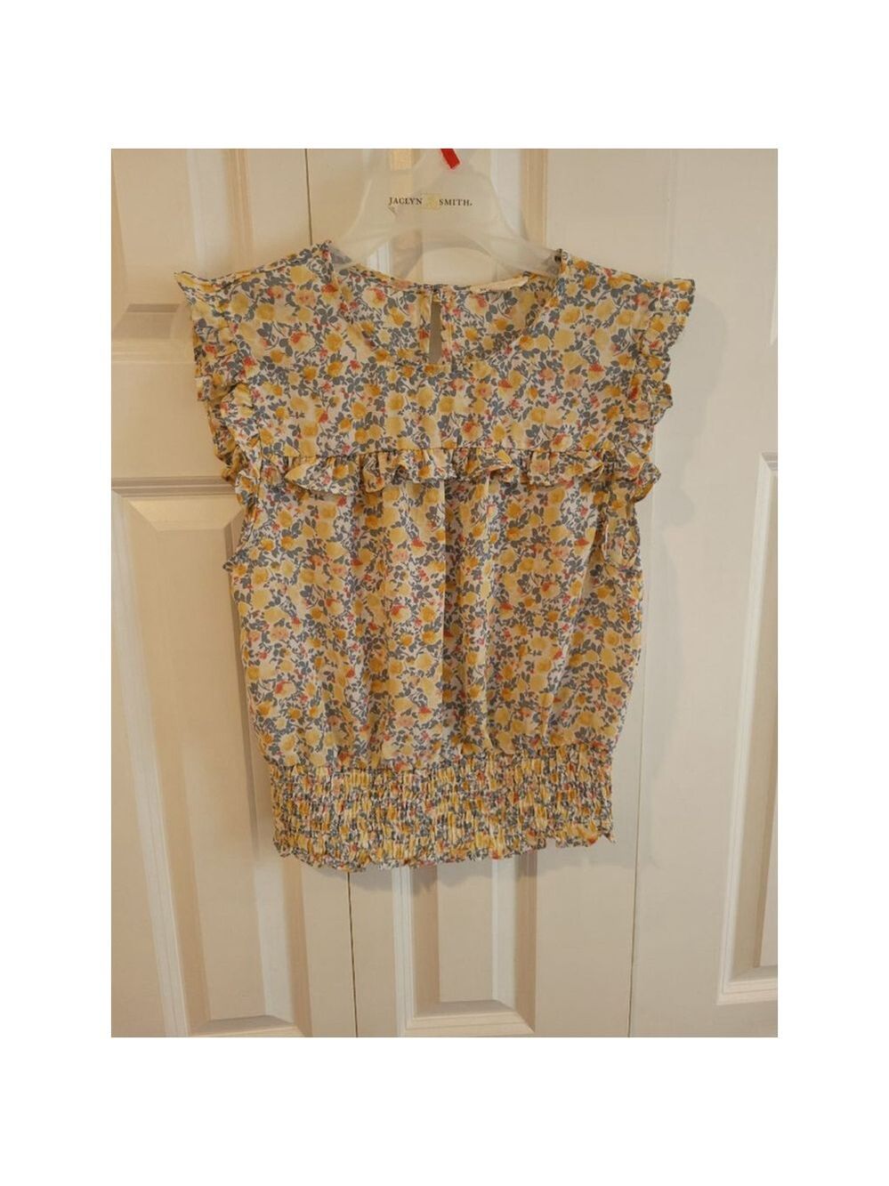 Women's moa moa Floral Blouse Size M Yellow Blue - Picture 8 of 8